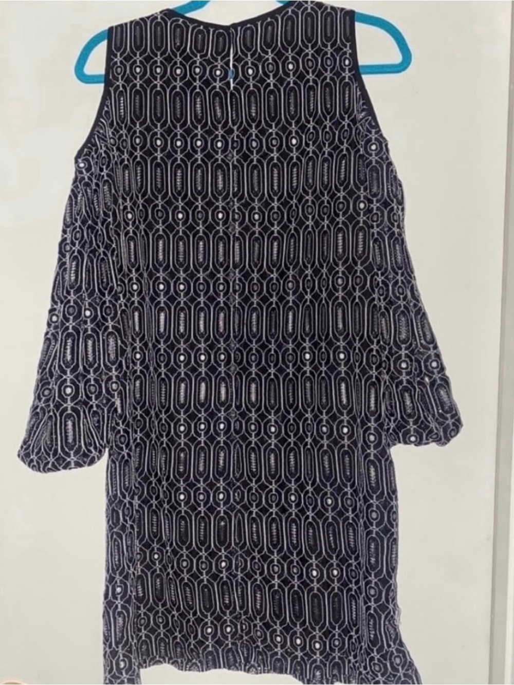 Maggy London Black And White Long Sleeve Cold Shoulder Dress Womens 10